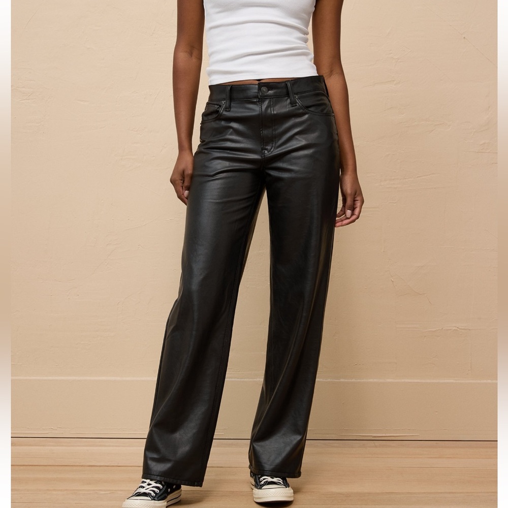 American Eagle‎ Stretch Vegan Leather High-Waisted Stovepipe Women’s Pants Sz 14